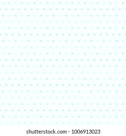 Cyan striped heart pattern. Seamless vector background