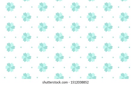 Cyan Stripped Petunia Flower with Dots Pattern Background