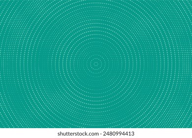 Cyan and teal blue abstract halftone radial background. Color geometric pattern. Grunge background as design element. Vector illustration.