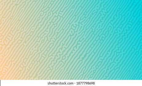 Cyan Turing reaction gradient background. Abstract diffusion pattern with chaotic shapes. Vector illustration.