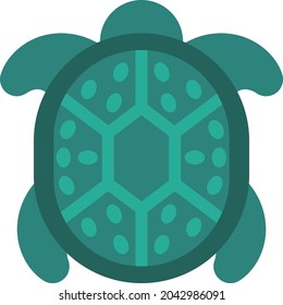 Cyan turtle, illustration, vector, on a white background.