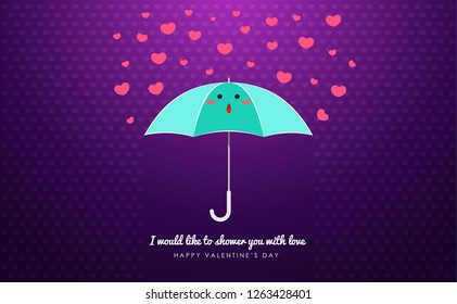 a cyan umbrella showered with love 