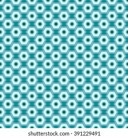 Cyan vector seamless abstract mechanic cell vintage texture. Vector illustration