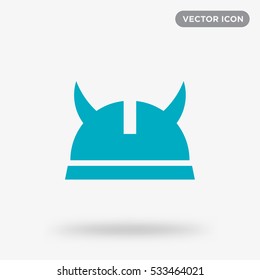 Cyan Viking Hat Icon Illustration Isolated Vector Sign Symbol