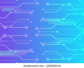 Cyan violet abstract technology background with circuit line concept