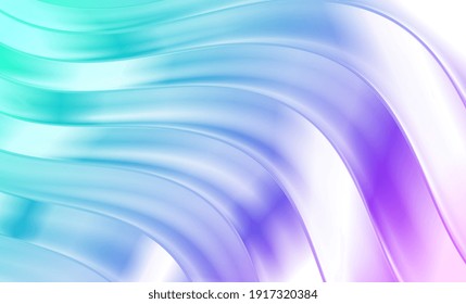 Cyan and violet glossy waves abstract vector background