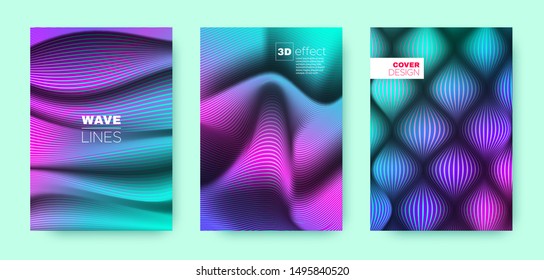 Cyan Wave Concept. Vector Cover. Dynamic Background. 3d Movement Halftone Gradient. Flow Concept. Colorful Vector Cover. Dynamic Background. Fluid Template. Halftone Gradient.