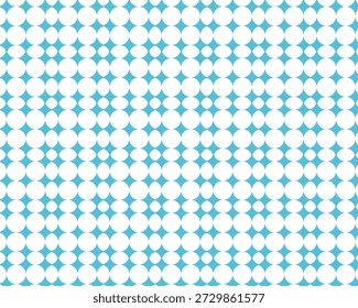 Zyan und Weiß geometrisches Muster von Kreisen und Diamanten Vektorgrafik