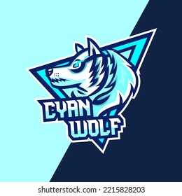 Cyan Wolf Gaming Logo Design