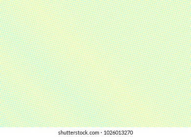 Cyan yellow dotted halftone. Subtle smooth dotted gradient. Half tone vector background. Abstract pastel texture. Green ink dot on yellow backdrop. Modern pop art design template. Halftone texture