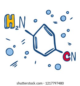 Cyanamide formula icon. Hand drawn illustration of cyanamide formula vector icon for web design