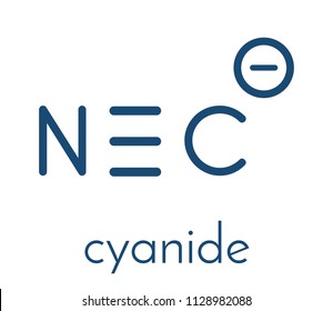 Cyanide Anion, Chemical Structure. Cyanides Are Toxic, Due To Inhibition Of The Enzyme Cytochrome C Oxidase. Skeletal Formula.
