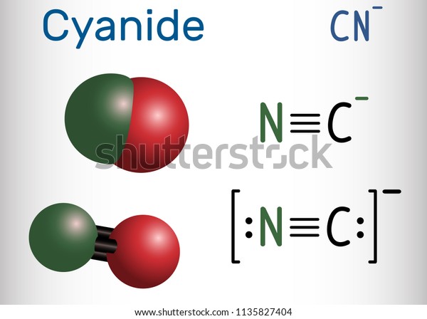 Cyanide Anion Molecule Structural Chemical Formula Stock Vector