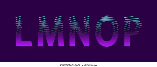 Cyan-striped uppercase letters with a deep purple gradient. A futuristic, eye-catching type design, suitable for digital branding, gaming, and creative advertising.