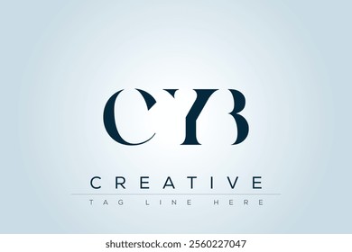 CYB abstract letter logo design. This logo is designed by three abstract letters.