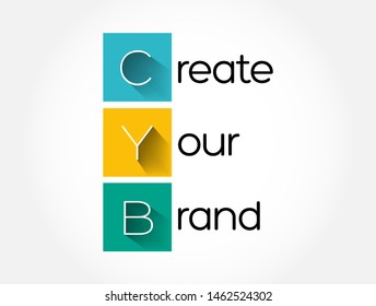 CYB - Create Your Brand acronym, business concept background