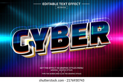 Cyber 3D editable text effect template