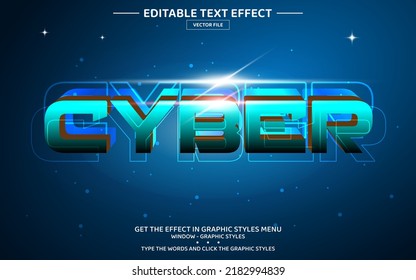 Cyber 3D Editable Text Effect Template