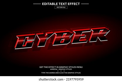 Cyber 3D Editable Text Effect Template