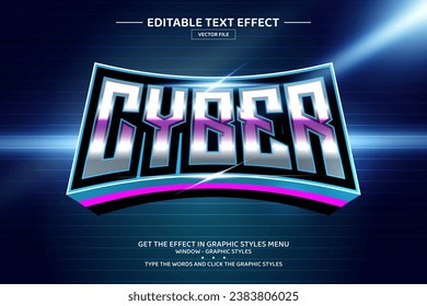 Cyber 3D editable text effect template