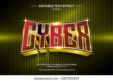 Cyber 3D editable text effect template