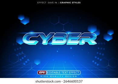 Cyber 3d editable text effect template
