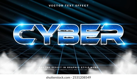Cyber 3D vector editable text effect Template