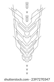 Abstraktes Design für Cyber. Digitaler Neo-Stammesstil.