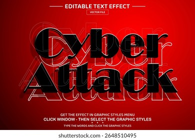 Cyber attack 3D editable text effect template