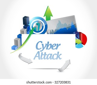 cyber attack board sign concept illustration design graphic