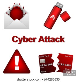 Cyber attack. Breaking. Hacker. Modern technologies. Computer virus. The Internet.