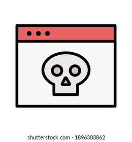 Ciberataque, hackeado, imagen vectorial de icono de virus. También se puede usar para la ciberseguridad. Idóneo para aplicaciones web, aplicaciones móviles y medios impresos.
