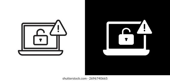 Cyber Attack Icon blackwhite Vector Illustration