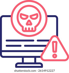 Cyber Attack Icon Color Vector Illustration