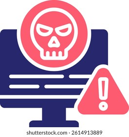 Cyber Attack Icon Fill Vector Illustration