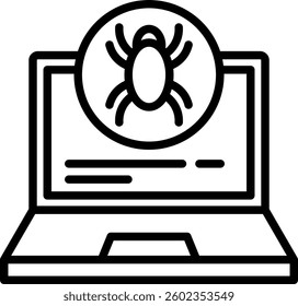 Cyber Attack Icon Line Vector Illustration