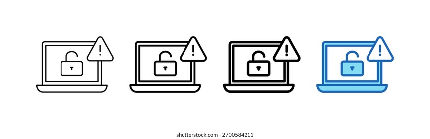 Cyber Attack Icon outline style Vector Illustration