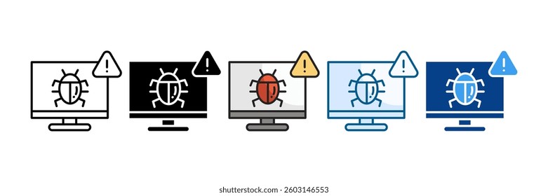 Cyber Attack Icon Set Multiple Style Collection
