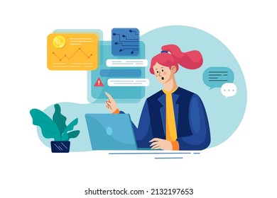 Cyber Attack Illustration concept. Flat illustration isolated on white background.