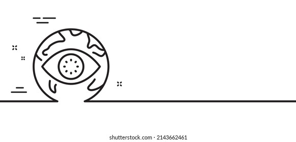 Cyber attack line icon. Web protection sign. Internet phishing symbol. Minimal line illustration background. Cyber attack line icon pattern banner. White web template concept. Vector