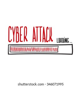 Cyber Attack Loading Hand Drawn Progress Stock Vector (Royalty Free ...