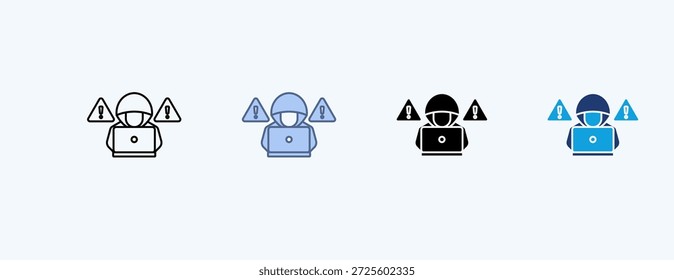 Cyber Attack Multiple Icon Illustration Vector