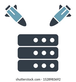 Cyber Attack On Server Cocnept, Ddos Vector Icon Design