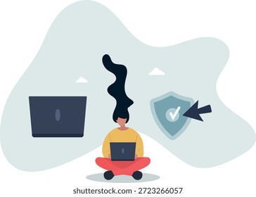 Proteção contra ataques cibernéticos, proteção contra hackers da Internet, sistema de segurança de computador ou privacidade firewall concept.life e emprego de pessoas.