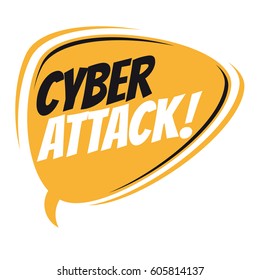 cyber attack retro speech balloon