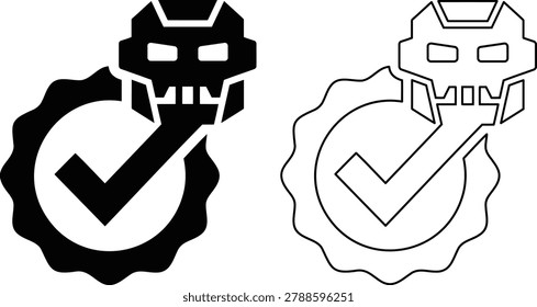 Cyber Attack and Rogue AI Verification Bypass Vector Icon
