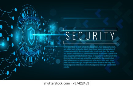 Cyber Attack And Security Concept Techno Background. Illustrated Vector.