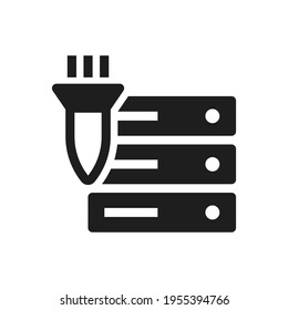 símbolo de signo de icono del servidor de ataques cibernéticos