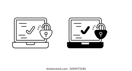 Icono de conjunto de ataque cibernético con fondo blanco Vector Ilustración de stock