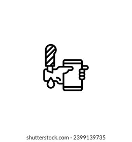 Cyber attack to suicide outline style icon and illustration - vector